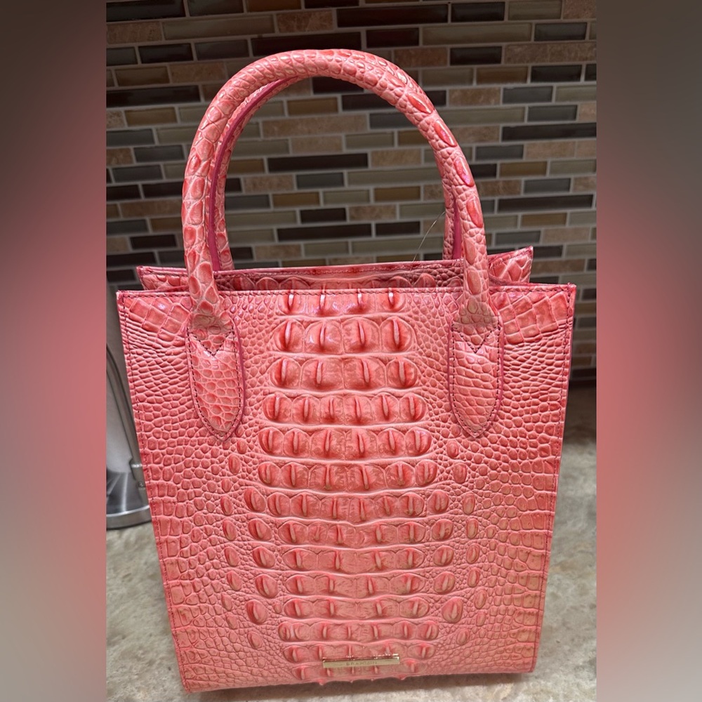 Brahmin tote bag purse handbag MOIRA PINK PUNCH Melbourne genuine leather